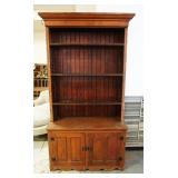 1269	PINE CONTEMPORARY STEP BACK CUPBOARD, DOORS MISSING, APPROXIMATELY 47 IN X 19 IN X 84 IN H