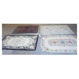 1277	LOT OF 4 THROW RUGS, LARGEST APPROXIMATELY 5 FT X 3 FT