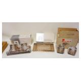 1295	MID CENTURY MODERN FRENCH LUCITE BATHROOM ACCESSORIES IN ORIGINAL BOXES