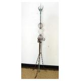 1298	ANTIQUE COPPER & IRON LIGHTNING ROD WITH AMETHYST AND MILK GLASS BALLS, DAMAGE TO ONE GLASS, AP