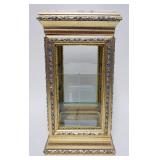 1038	HORCHOW ORNATE TABLE TOP GILT WOOD DISPLAY CABINET WITH INSET MARBLE TOP FOR DISPLAYING MINIATU