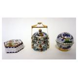 1054	3 PC LOT OF CLOISONNE MINIATURES