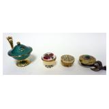 1062	GROUP OF 4 MINIATURE METAL PILL SACCHARINE BOXES