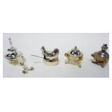 1063	GROUP OF 4 MINIATURE METAL PILL SACCHARINE BOXES