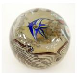 1077	ART GLASS PAPERWEIGHT GRANT RANDOLPH STUDIOS, APPROXIMATELY 3 IN HIGH