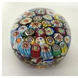 1078	ART GLASS MILLEFIORI PAPERWEIGHT, APPROXIMATELY 2 3/4 IN