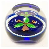 1079	ART GLASS CAITHINES CHRISTMAS PAPERWEIGHT SIGNED HOLLY & BELL, 28/150, APPROXIMATELY 2 1/2 IN H