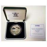 1088	1998 ARMENIA SILVER PROOF COIN 100 DRAMS WILDLIFE PRESERVATION