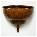 1100	WOOD HALF ROUND HANGING SHELF W/DROP FINIAL, APPROXIMATELY 16 IN X 15 IN HIGH