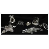 1104	LOT OF ASSORTED BLOWN & PRESSED GLASS ANIMAL FIGURINES, LARGEST IS APPROXIMATELY 4 IN HIGH