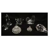 1105	LOT OF ASSORTED BLOWN & PRESSED GLASS ANIMAL FIGURINES, LARGEST IS APPROXIMATELY 5 IN