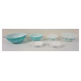 1107	VINTAGE PYREX & CORNING 6 PIECE LOT INCLUDING MIXING BOWL NESTS & BAKING DISHES