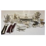 1111	NICE LOT OF 23 PIECES OF ASSORTED SILVERPLATE