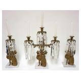 1113	ORNATE VICTORIAN 3 PIECE GIRANDOLE SET ON MARBLE BASES, APPROXIMATELY 18 IN HIGH