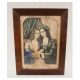 1121	ANTIQUE KELLOS PRINT TITLED WHICH WILL YOU MARRY, SOME FOXING, APPROXIMATELY 12 1/2 IN X 16 1/2