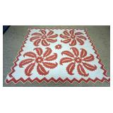 1123	ANTIQUE HAND SEWN QUILT, APPROXIMATELY 74 IN X 74 IN