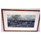 1127	ANTIQUE OIL PAINTING ON CANVAS OF COTTAGE ALONG STREAM W/PERSON IN A BOAT, APPROXIMATELY 20 IN 