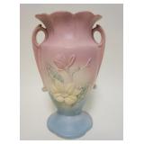 1151	HULL POTTERY 13 IN MAGNOLIA DOUBLE HANDLE VASE