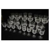 1157	LOT OF FOOTED CRYSTAL STEMWARE, 27 PIECES, LARGEST APPROXIMATELY 7 IN