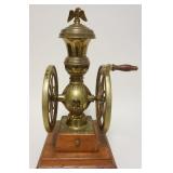 1160	ENTERPRISE SOLID BRASS DOUBLE WHEEL NO 2 COFFEE GRINDER MILL, APPROXIMATELY 18 IN H