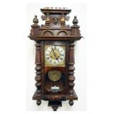 1163	GERMAN WALL CLOCK, APPROXIMATELY 14 IN X 37 IN H