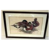 1164	FRAMED AND MATTED LAMAY DUCK PRINTS, ARTIST SIGNED AND NUMBERED, APPROXIMATELY 26 IN X 39 IN