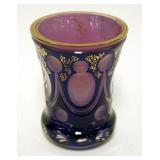 CUT CASED GLASS AMETHYST 4 1/2 N VASE