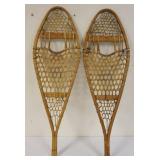 1178	WOOL AND LEATHER SNOW SHOES MADE IN CANADA, APPROXIMATELY 42 IN