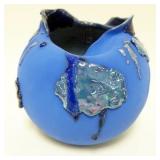 1184	ARTIST SIGNED ART POTTERY BOWL TITLED *MIDNIGHT MOON*, APPROXIMATELY 9 IN H