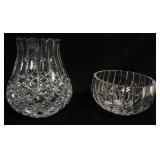 1185	2 PIECE LEAD CRYSTAL BOWL AND VASE, APPROXIMATELY 9 1/4 IN H