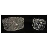1186	2 LEAD CRYSTAL BOXES, LARGEST APPROXIMATELY 7 IN X 5 IN X 3 1/2 IN