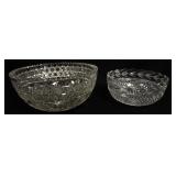 1188	2 CUT GLASS BOWLS, LARGEST APPROXIMATELY 5 IN X 10 IN