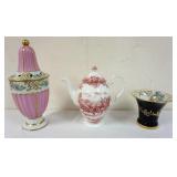 1196	CHINA LOT INCLUDING LIMOGES COVERED 14 IN URN, VASE AND ENGLISH TEA POT