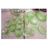 1199	LOT OF GREEN DEPRESSION ERA GLASS