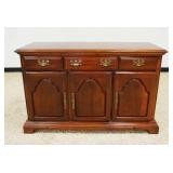 1214	AMERICAN DREW CHERRY FINISH SERVER, 3 DRAWERS OVER 3 DOORS AT BASE, APPROXIMATELY 51 IN X 19 IN