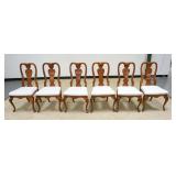 1216	AMERICAN DREW CHERRY FINISH DINING CHAIRS, 6 QUEEN ANN STYLE