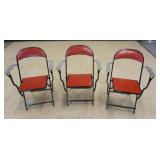 1231	LOT OF UNUSUAL FOLDING BRIDGE CHAIRS WITH CHROME ARMS