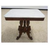 1233	WALNUT VICTORIAN MARBLE TOP TABLE