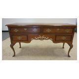 1237	LINK TAYLOR REPRODUCTIONS OAK SIDEBOARD WITH BANDED FRONT DRAWERS, APPROXIMATELY 66 IN X 21 IN 