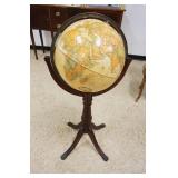 1241	REPLOGIE GLOBE ON STAND WITH METAL MOUNT PAW AND CLAW FEET AT BASE, APPROXIMATELY 42 IN H