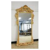 1258	LARGE FANCY PIER MIRROR IN GILT FRAME WITH SCROLL AND SHELL CARVED CRESTS AND SIDES, APPROXIMAT