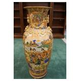 1270	SATSUMA FLOOR VASE ON WOOD STAND, APPROXIMATELY 13 IN X 38 IN