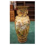 1271	SATSUMA FLOOR VASE ON WOOD STAND, APPROXIMATELY 13 IN X 38 IN