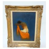 1003	OIL PAINTING ON BOARD OF NUDE, SIGNED WEST, APPROXIMATELY 17 IN X 21 IN OVERALL