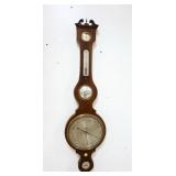 1004	ANTIQUE WALL BAROMETER, LOSS TO BULLSEYE MIRROR & TRIM, APPROXIMATELY 47 IN HGIH