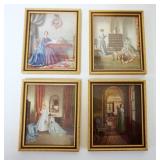 1027	LOT OF 4 FRAMED MINIATURE PRINTS BY C TAYLOR, APPROXIMATELY 4 1/2 IN X 5 1/2 IN