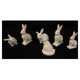 1029	DEPARTMENT 56 LOT OF 6 EASTER RABBITS & CHICK, LARGEST IS APPROXIMATELY 5 1/2 IN HIGH