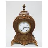 1033	SETH THOMAS VICTORIAN MANTLE CLOCK, CASE HAVING BRASS INLAY, APPROXIMATELY 5 IN X 10 1/2 IN X 1