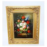 1034	CONTEMPORARY OIL PAINTING ON BOARD, STILL LIFE, APPROXIMATELY 20 IN X 24  IN