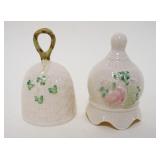 1035	BELLEEK IRISH CHINA, 2 DINNER BELLS, APPROXIMATELY 4 1/2 IN HIGH